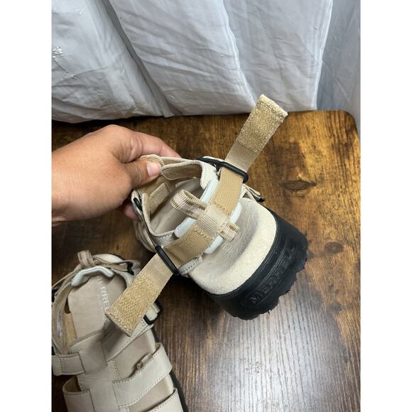 Merrell Fleur Fisherman Sandal Beige Size 8 Woman's Sandals Leather Gorpcore - Picture 16 of 16